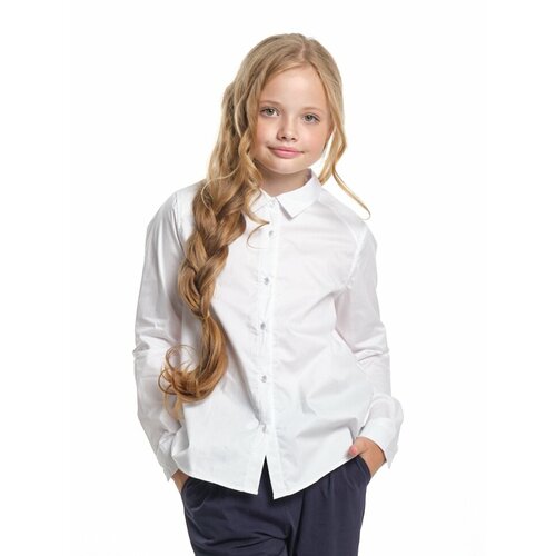 рубашка mini maxi для девочки, белая