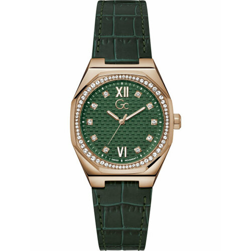 женские часы gc, зеленые