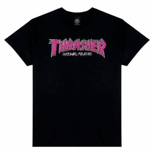 мужская футболка с принтом thrasher, черная