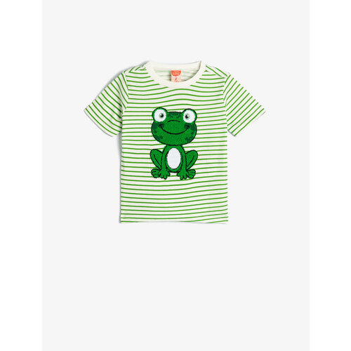 футболка koton для мальчика, зеленая