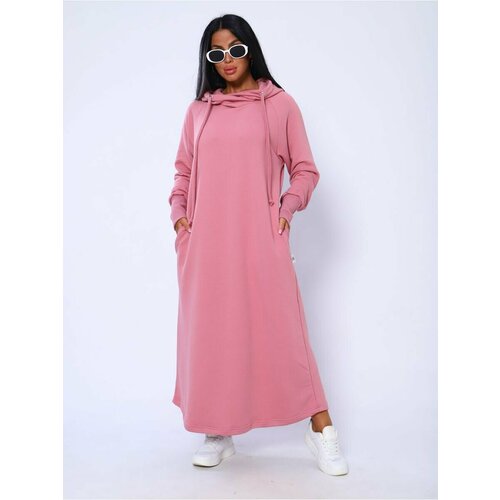 женское платье макси no_label, розовое