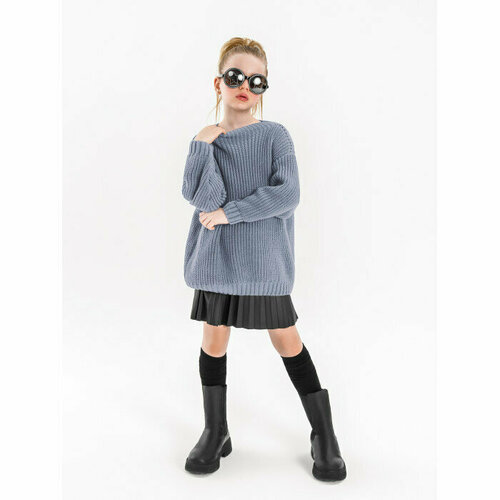 свитер удлиненные amarobaby для девочки, серый