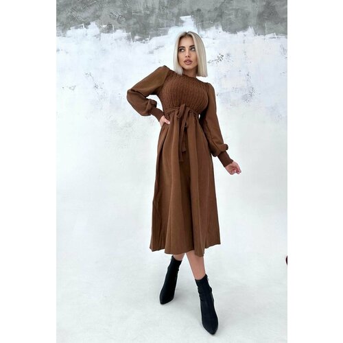 женское кашемировые платье comfort hoodies, коричневое