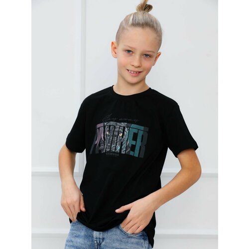 спортивные футболка superkinder для мальчика, черная