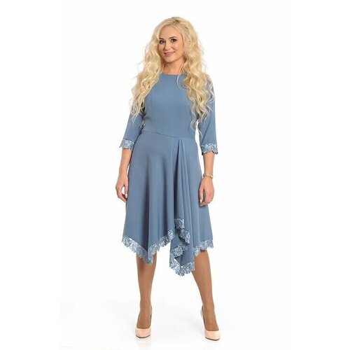 женское платье с рукавом 3/4 тд мерлис, голубое