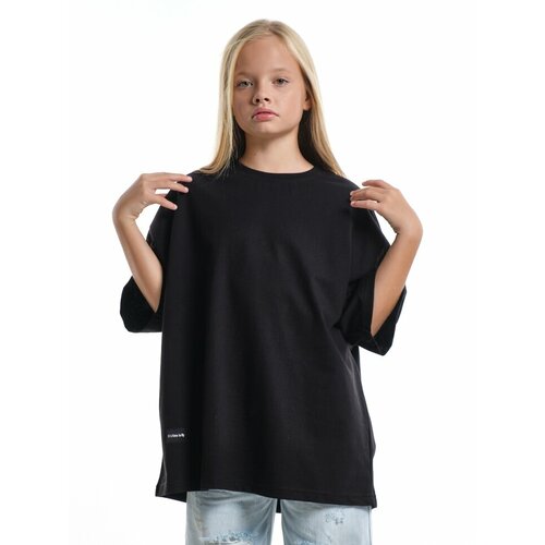 футболка mini maxi для девочки, черная