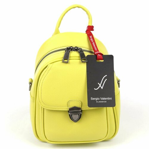 женский кожаные рюкзак sergio valentini, желтый