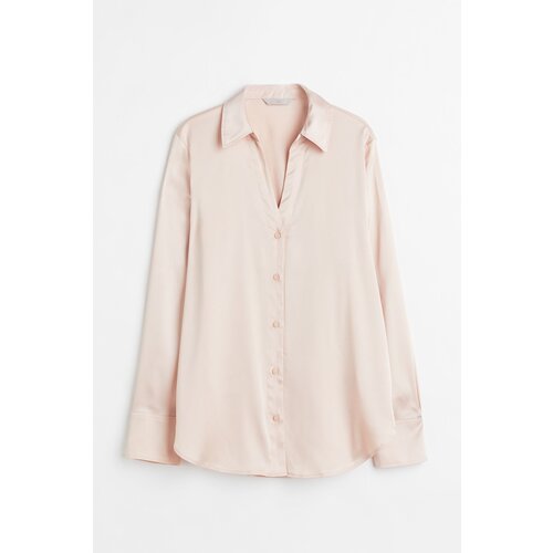 женская блузка с длинным рукавом h&m, розовая