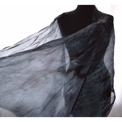 женский шарф летящий шёлк, серый