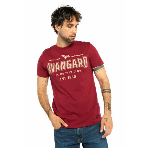 мужская футболка с круглым вырезом atributika & club, бордовая