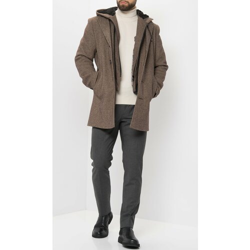 мужское шерстяное пальто misteks design, коричневое