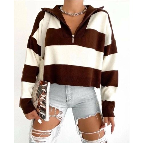 женский вязаные свитер орион2, коричневый