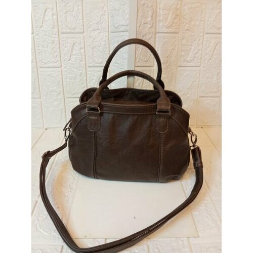 женская сумка через плечо elena leather bag, коричневая