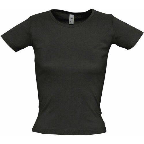женская футболка с круглым вырезом sol’s, черная