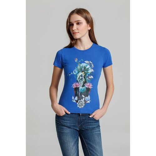 женская футболка принтэссенция, синяя