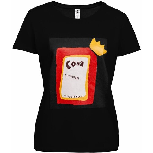 женская футболка принтэссенция, черная
