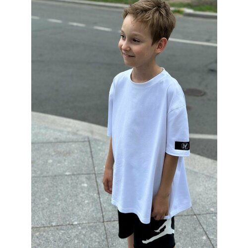 футболка удлиненные little bandit для мальчика, белая