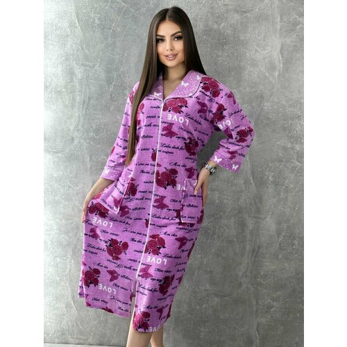 женский халат mira textile, лиловый