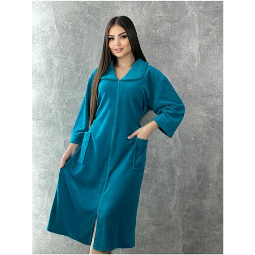 женский халат mira textile, голубой