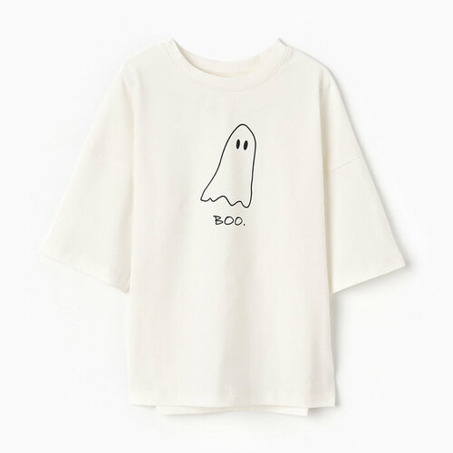 футболка с рисунком minaku для мальчика, белая