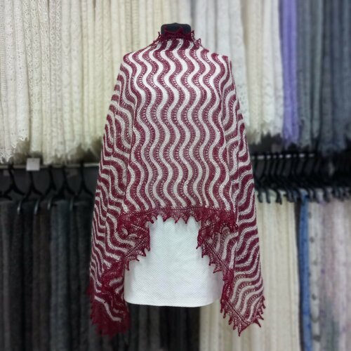 женский шерстяные шарф орчанка, бордовый