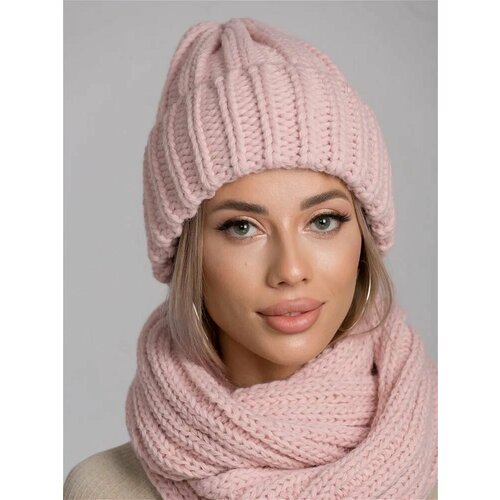 женская шапка inverno, розовая