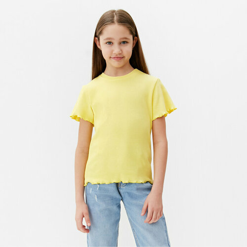 футболка minaku для девочки, желтая