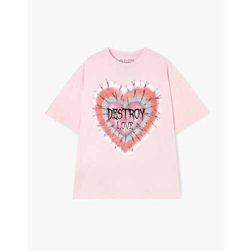 футболка с коротким рукавом gloria jeans для девочки, розовая