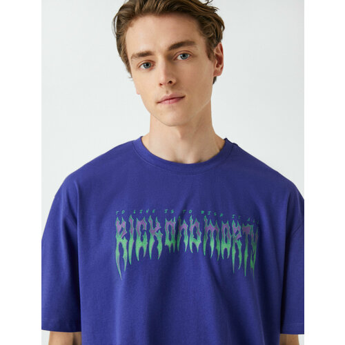 мужская футболка koton, фиолетовая