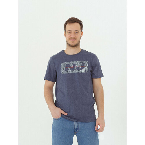 мужская футболка с круглым вырезом глория трикотаж, синяя