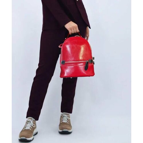 женский кожаные рюкзак tango plus, красный