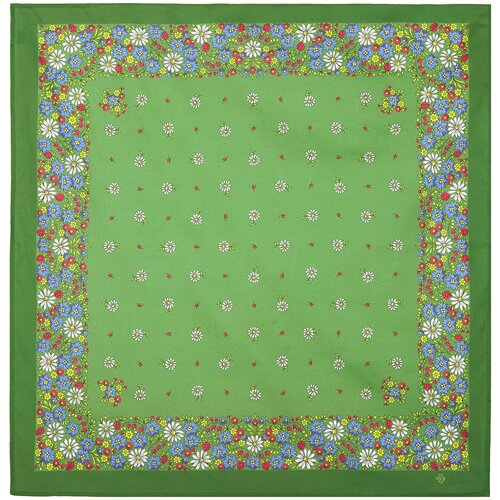 женский шарф павловопосадская платочная мануфактура, зеленый