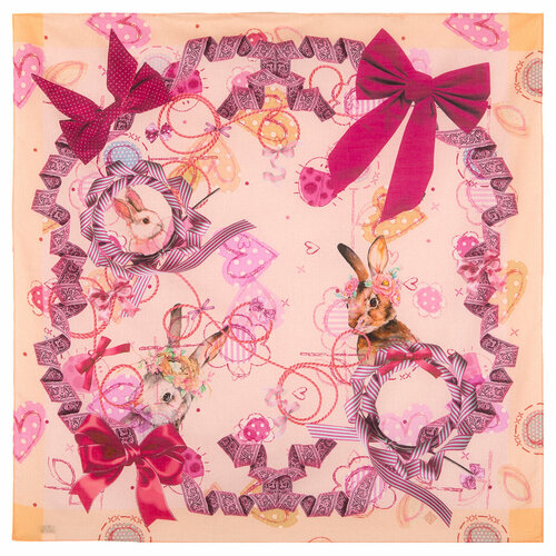 женский платок павловопосадская платочная мануфактура, розовый