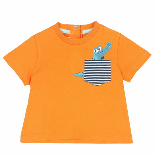 футболка с принтом chicco для мальчика, оранжевая