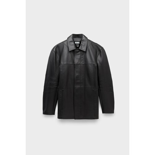 мужская кожаные куртка arligent, черная