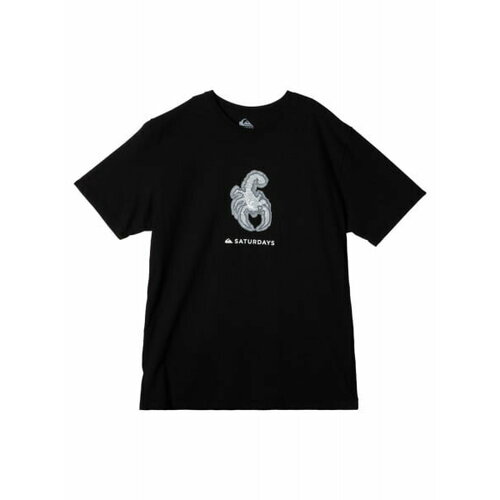 мужская футболка с коротким рукавом quiksilver, черная