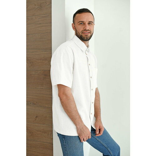 мужская свободные рубашка оптима трикотаж, белая