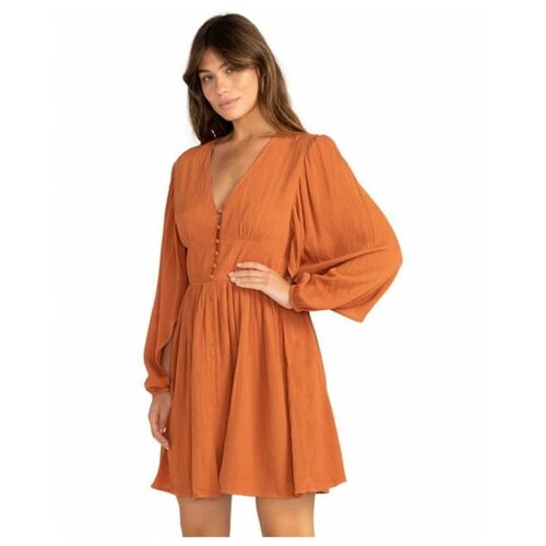 женское платье макси billabong, оранжевое