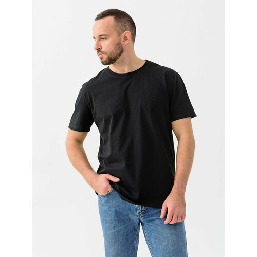 мужская футболка с коротким рукавом оптима трикотаж, черная