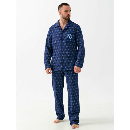 мужская пижама оптима трикотаж, синяя