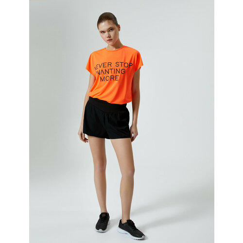женская футболка koton, оранжевая