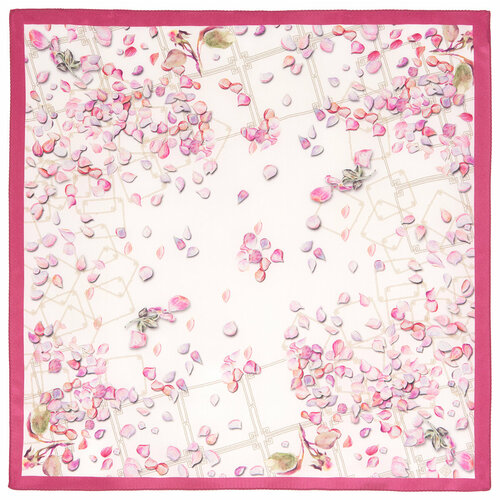 женский шелковые шарф павловопосадская платочная мануфактура, розовый