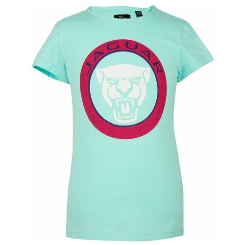 футболка jaguar для девочки, голубая