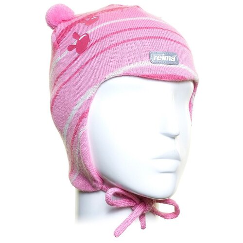 вязаные шапка reima для девочки, розовая