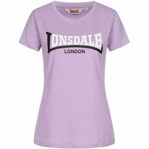 женская футболка с круглым вырезом lonsdale, черная