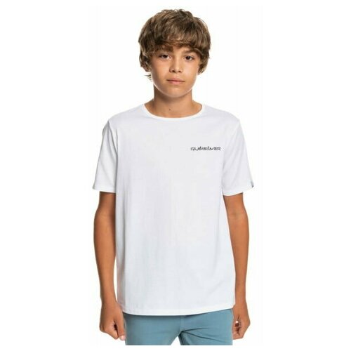 футболка с коротким рукавом quiksilver для мальчика, белая