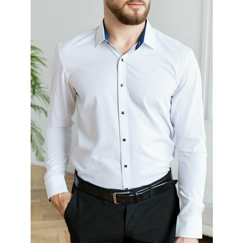 мужская рубашка с длинным рукавом mixers, белая
