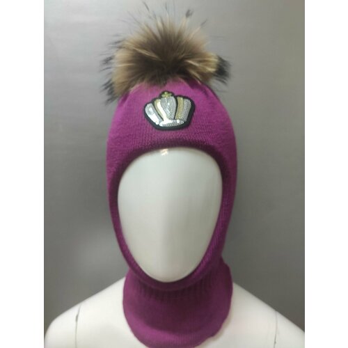 женская шерстяные шапка мегашапка, фиолетовая