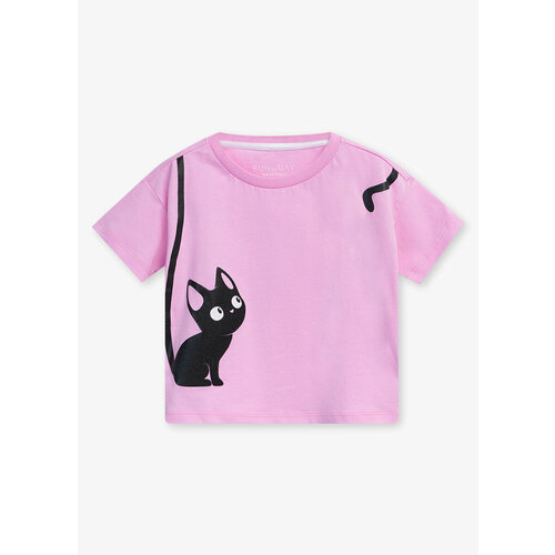футболка с коротким рукавом funday для девочки, розовая