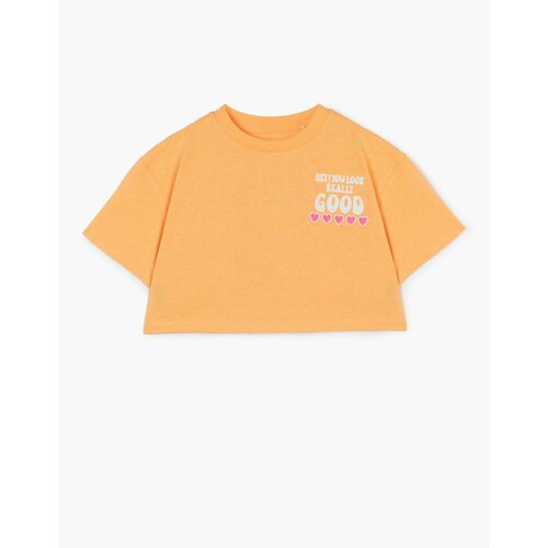 футболка gloria jeans для девочки, оранжевая